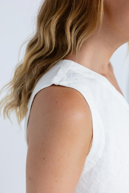 Fundamental Linen One Shoulder Top - Off White