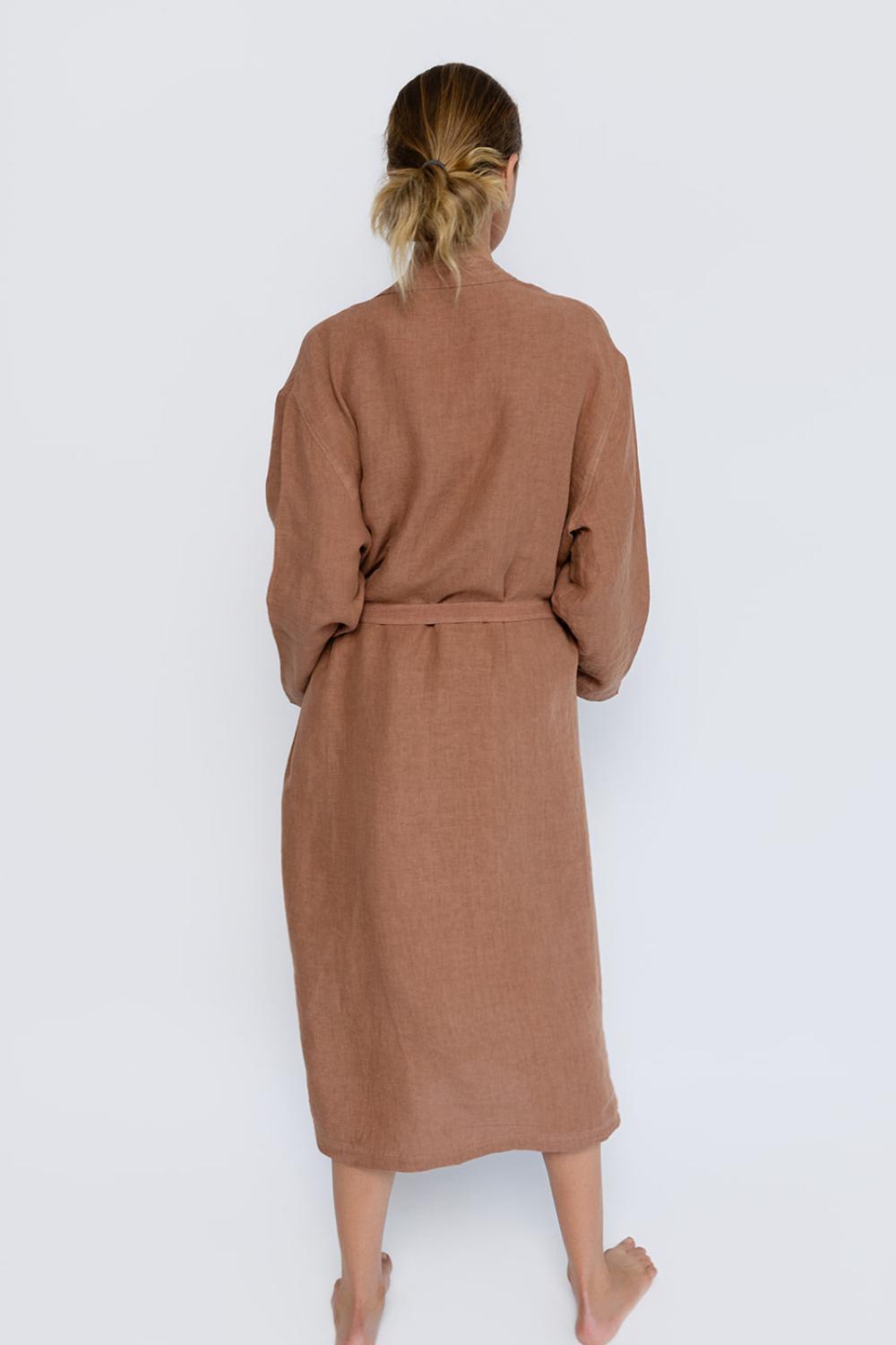 Fundamental Linen Robe - Clay