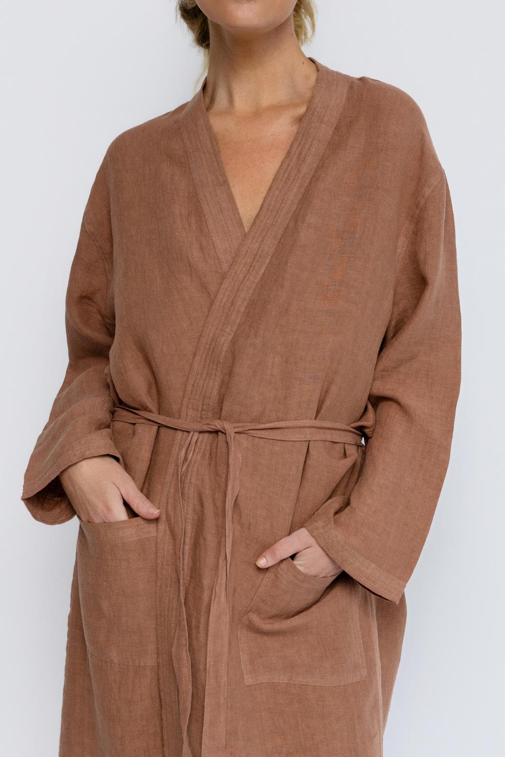 Fundamental Linen Robe - Clay