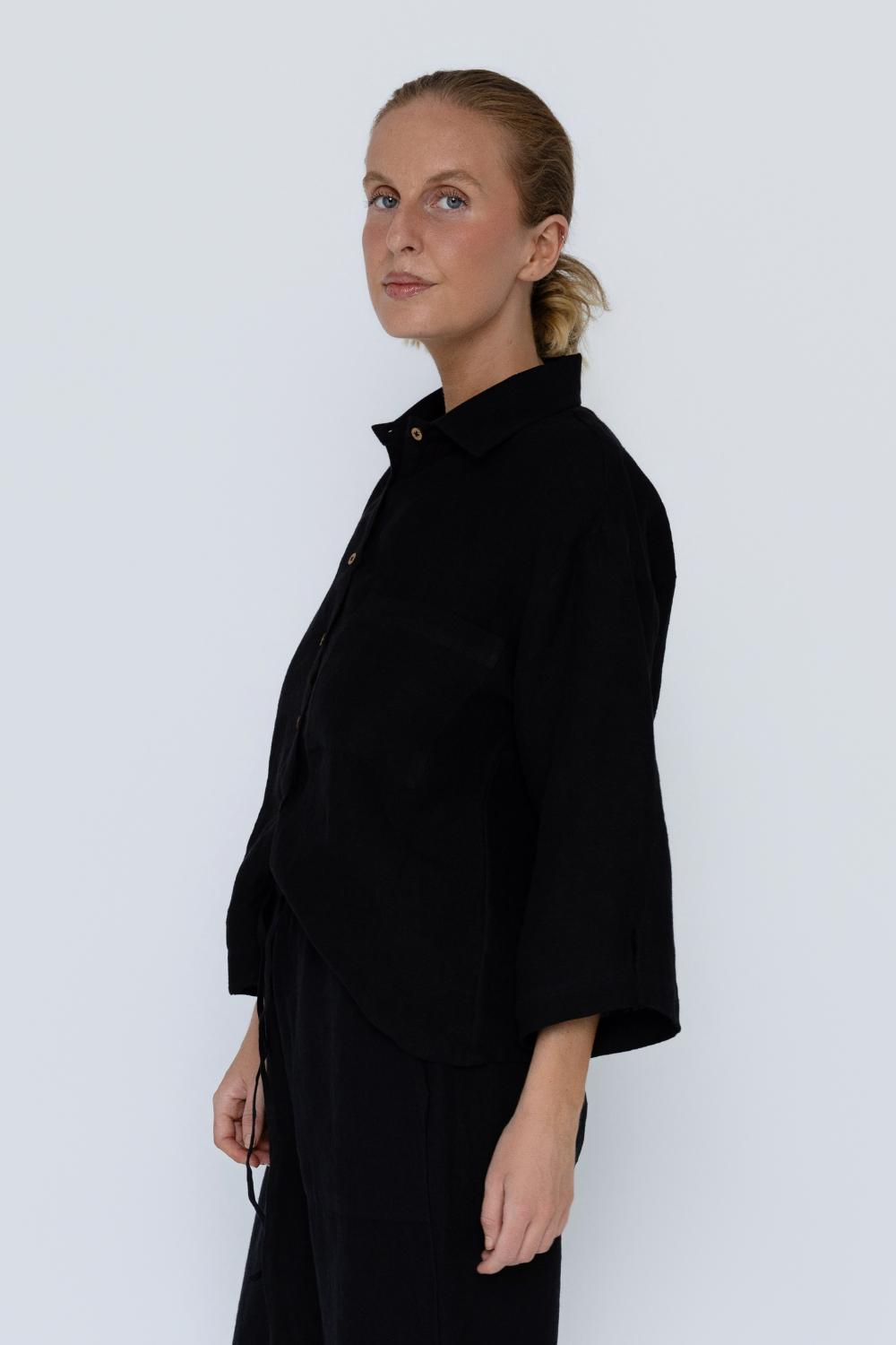 Fundamental Linen Shirt - Black 