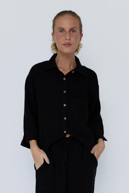 Fundamental Linen Shirt - Black 