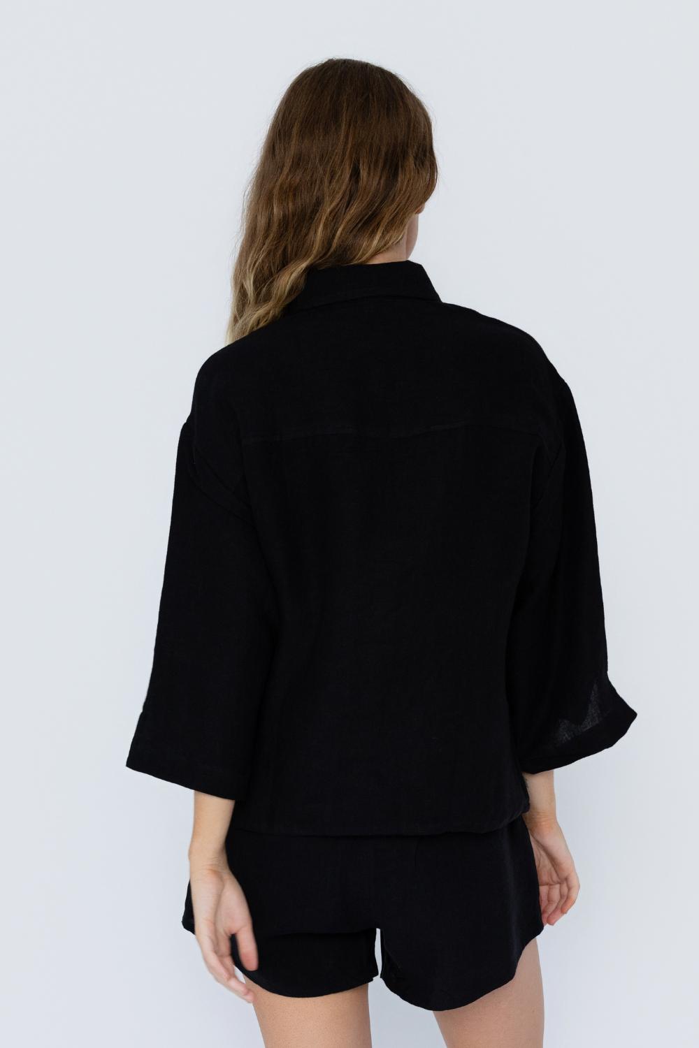Fundamental Linen Shirt - Black 