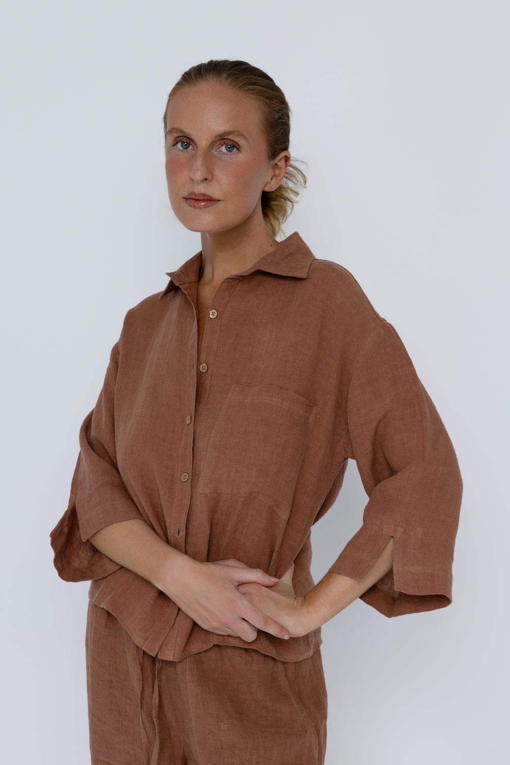Fundamental Linen Shirt - Clay