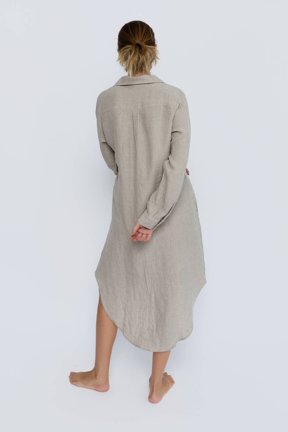 Fundamental Linen Shirt Dress - Natural