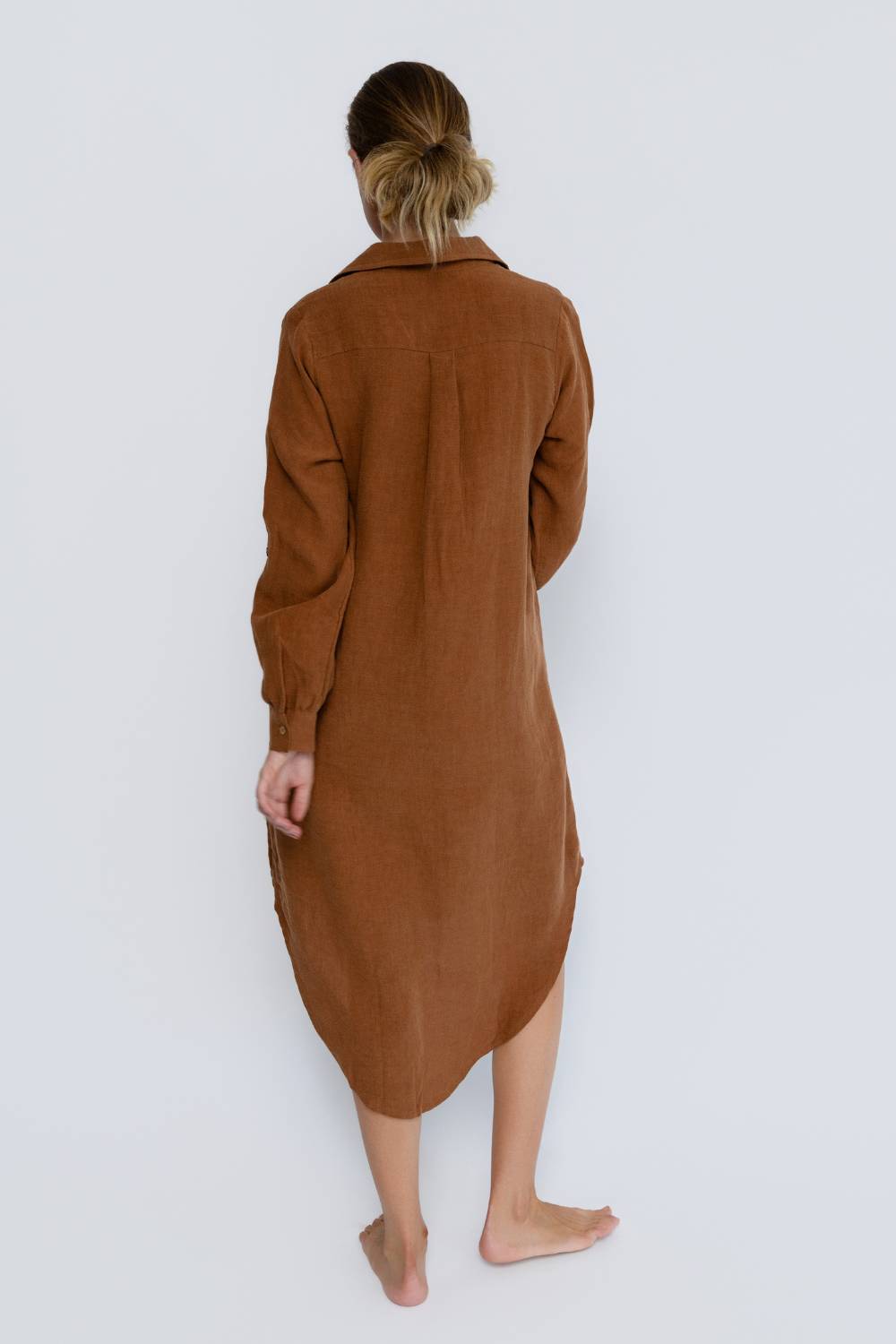 Fundamental Linen Shirt Dress - Nutmeg