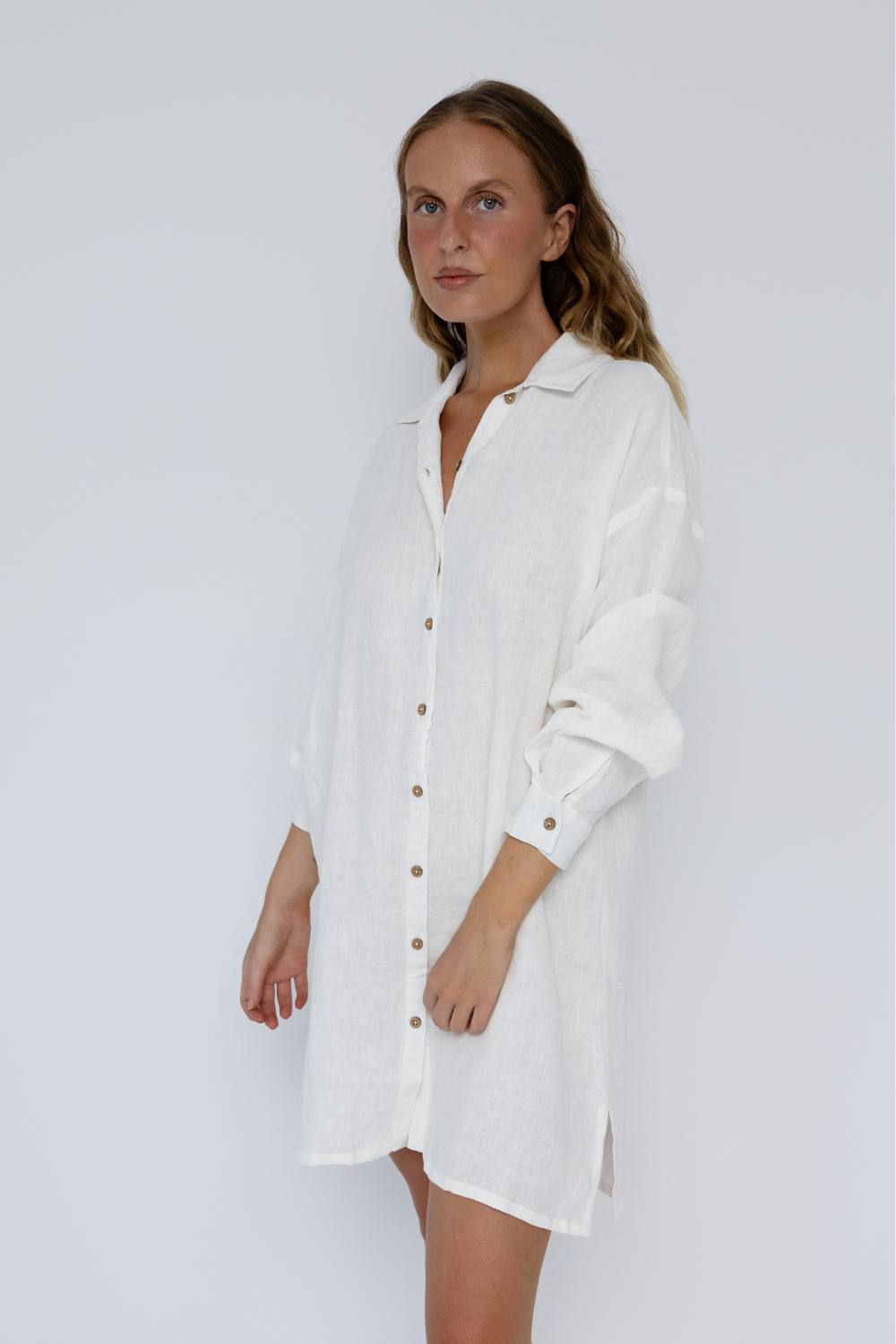 Fundamental Linen Shift Dress - Off White