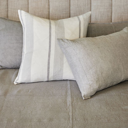 Bound Cushion - Grey Chambray