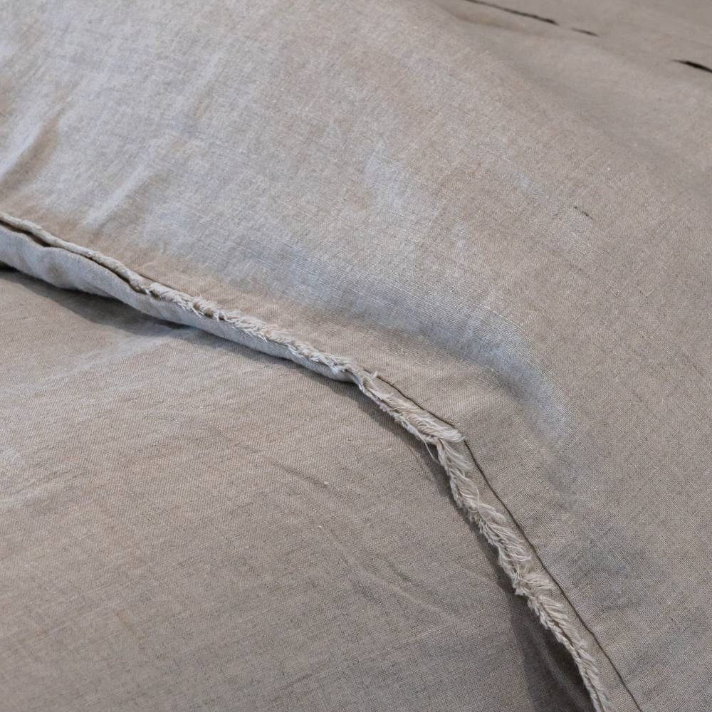 French Linen Quilt Cover w/ Button Closure - Natural