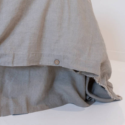 French Linen Quilt Cover w/ Button Closure - Natural
