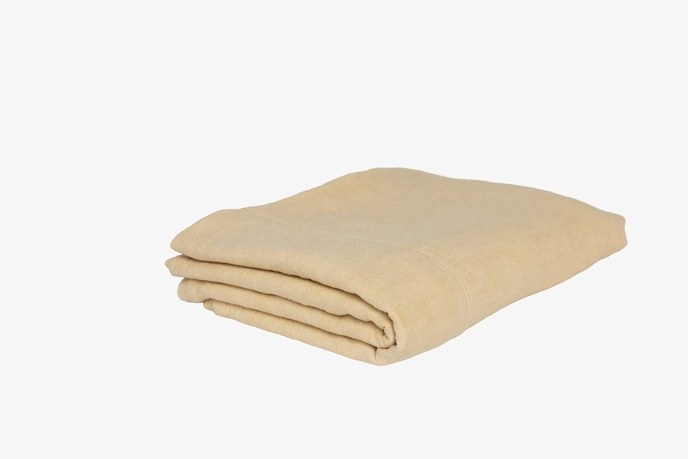 Luca Linen Bed Cover - Soft Butter