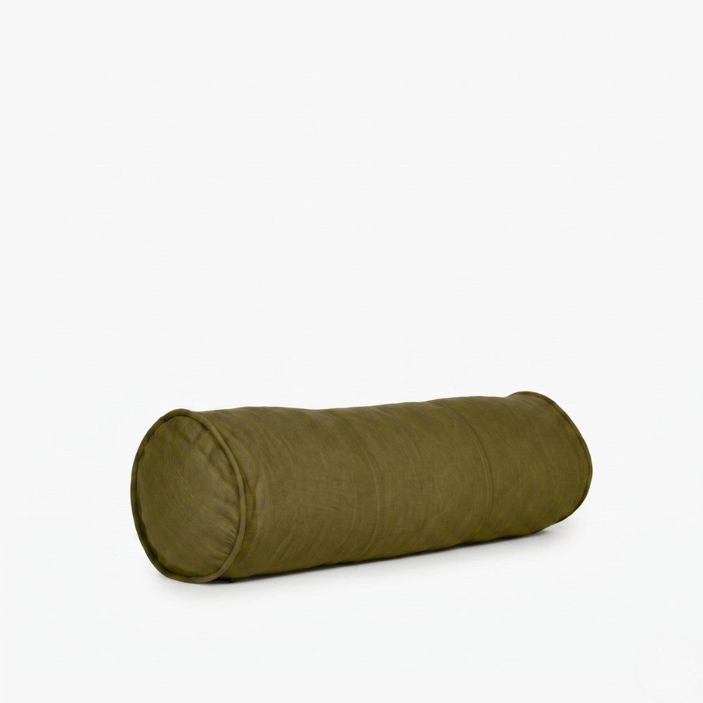Luca Linen Bolster - Olive