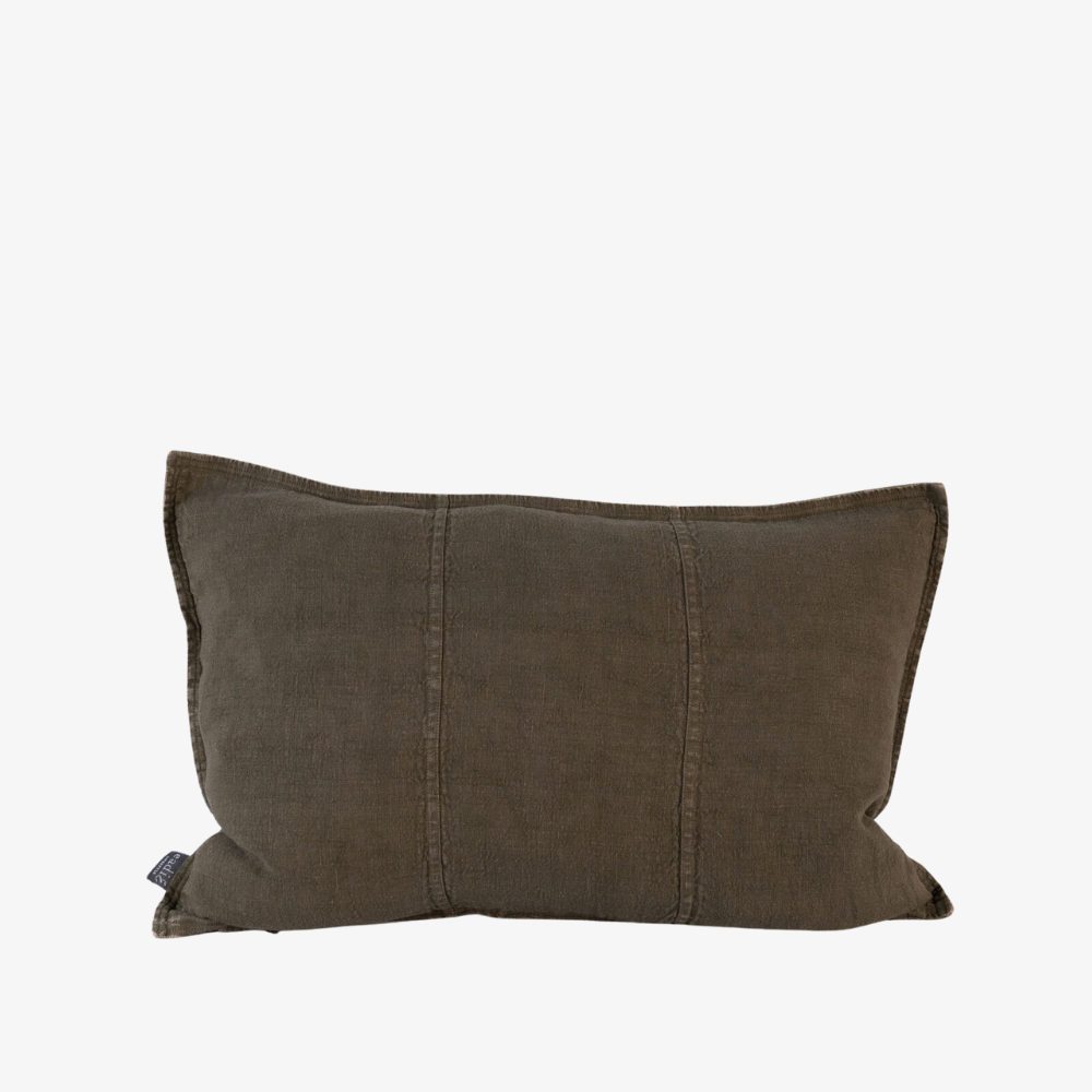 Luca Linen Cushion - Moss Green