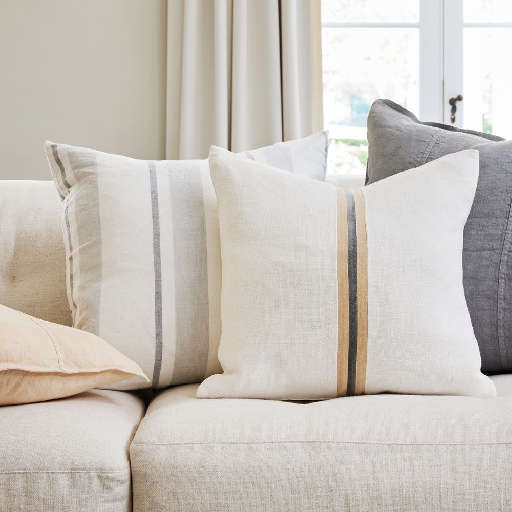 Pillar Cushion - Grey/White Stripe