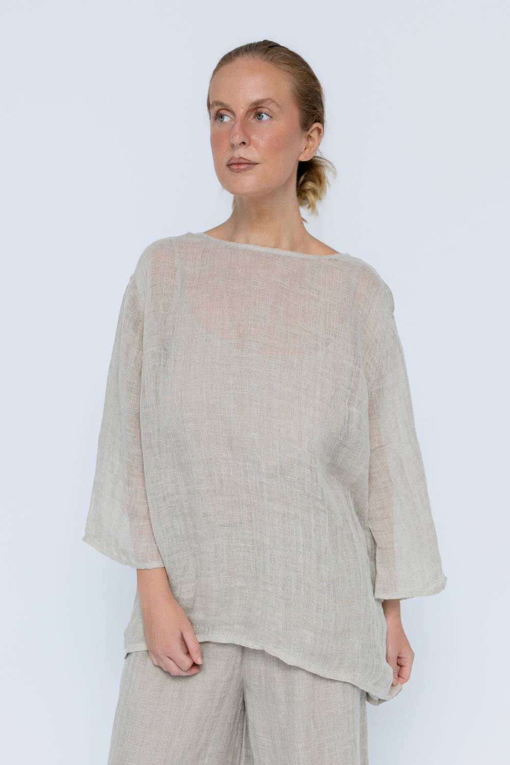 Margot Reversible Linen Top - Natural