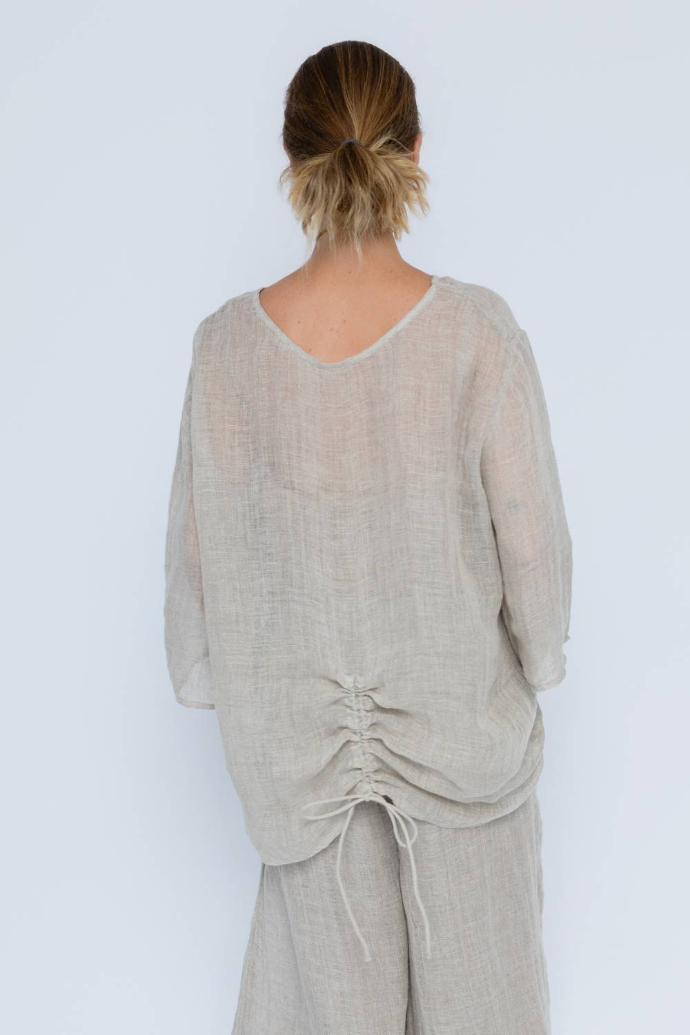 Margot Reversible Linen Top - Natural
