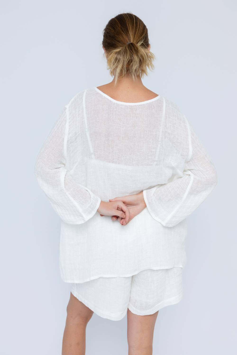 Margot Reversible Linen Top - Off White