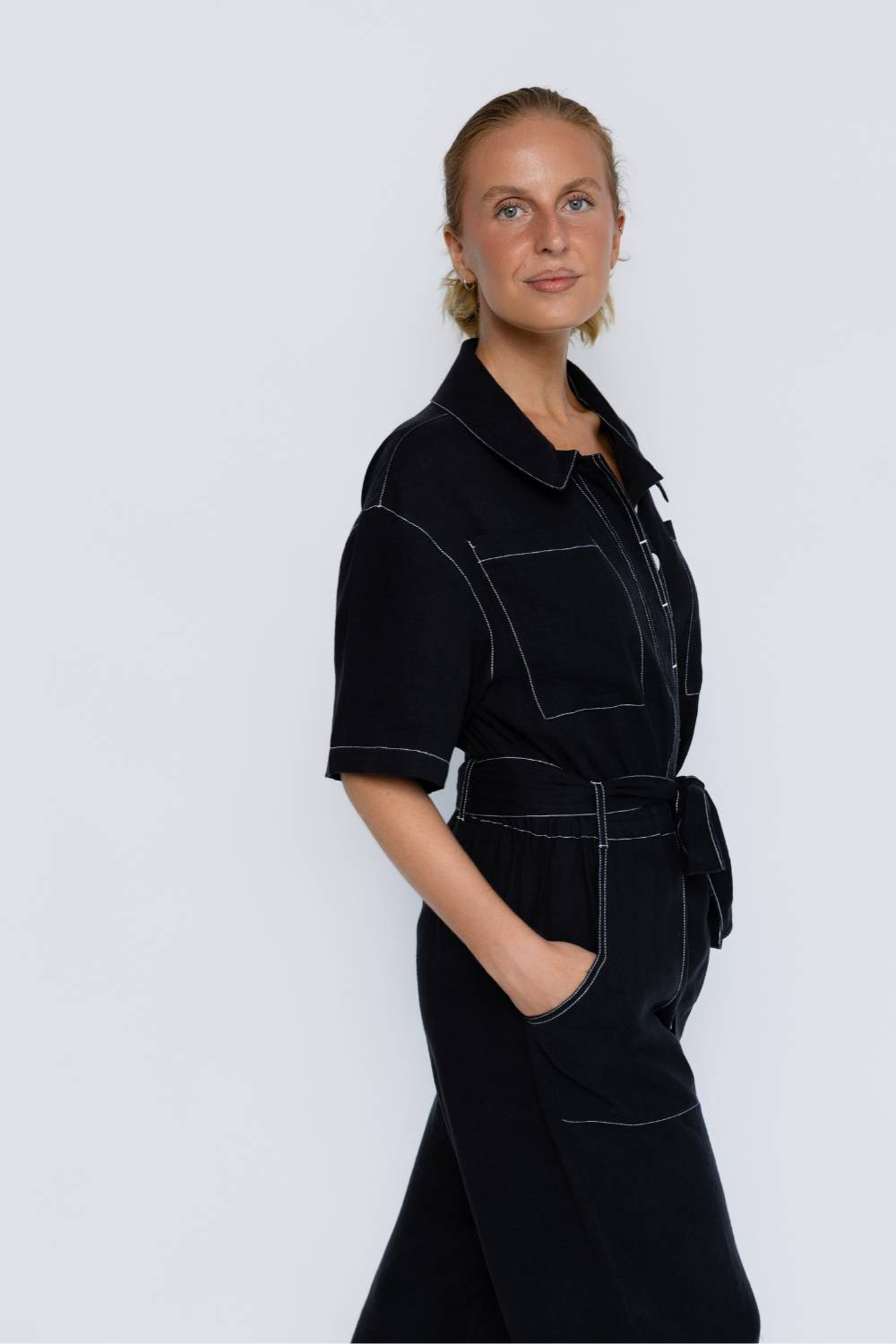 Moda Linen Suit - Black
