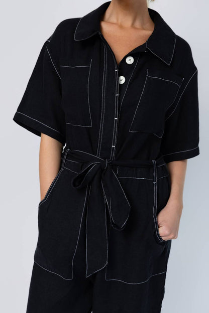 Moda Linen Suit - Black