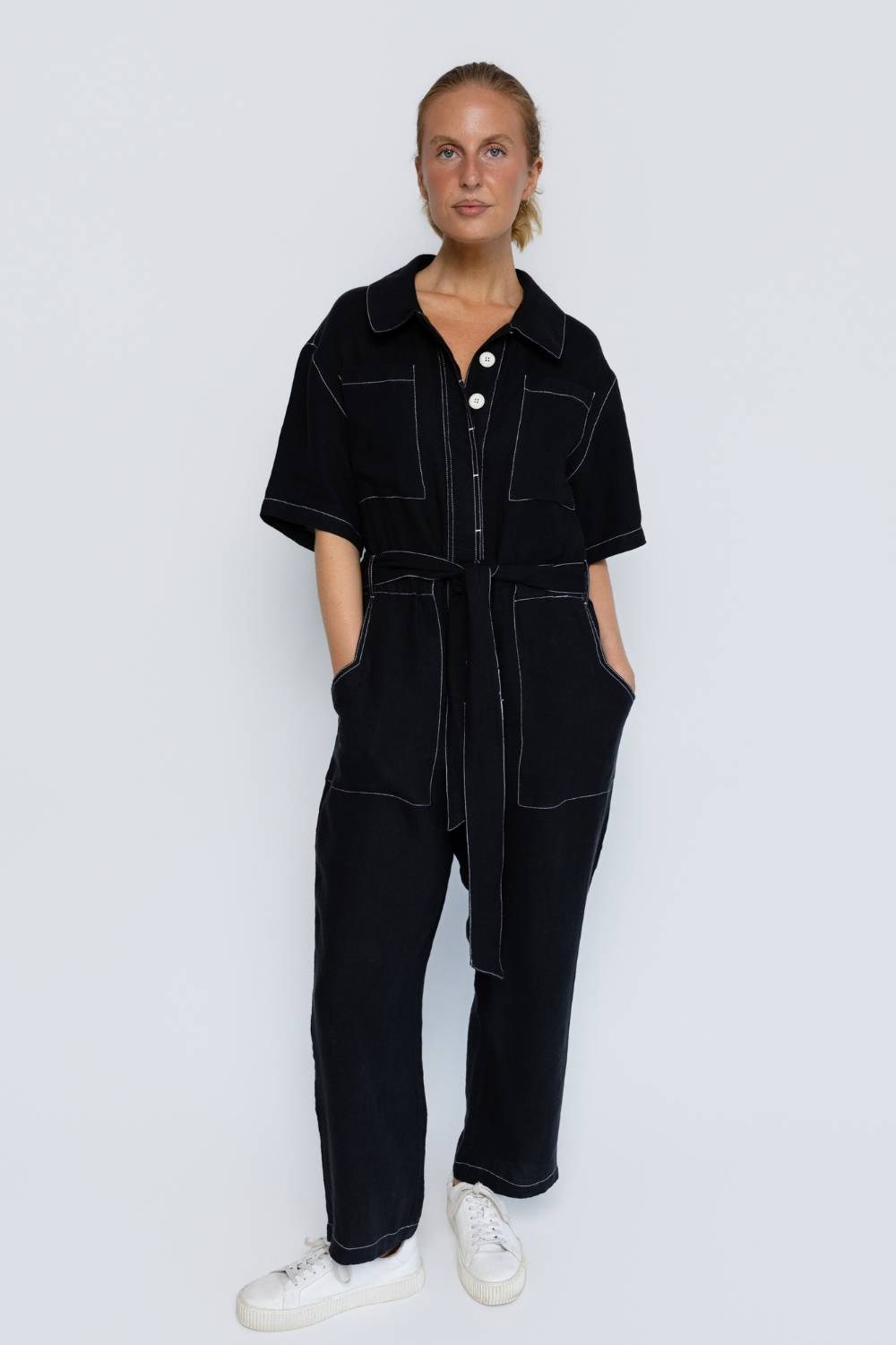 Moda Linen Suit - Black