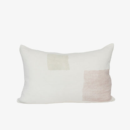 Pause Linen Cushion - White/Putty/Lilac