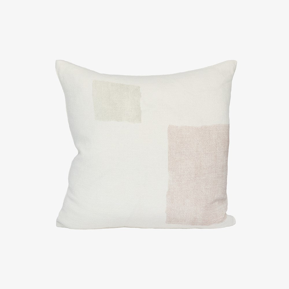 Pause Linen Cushion - White/Putty/Lilac