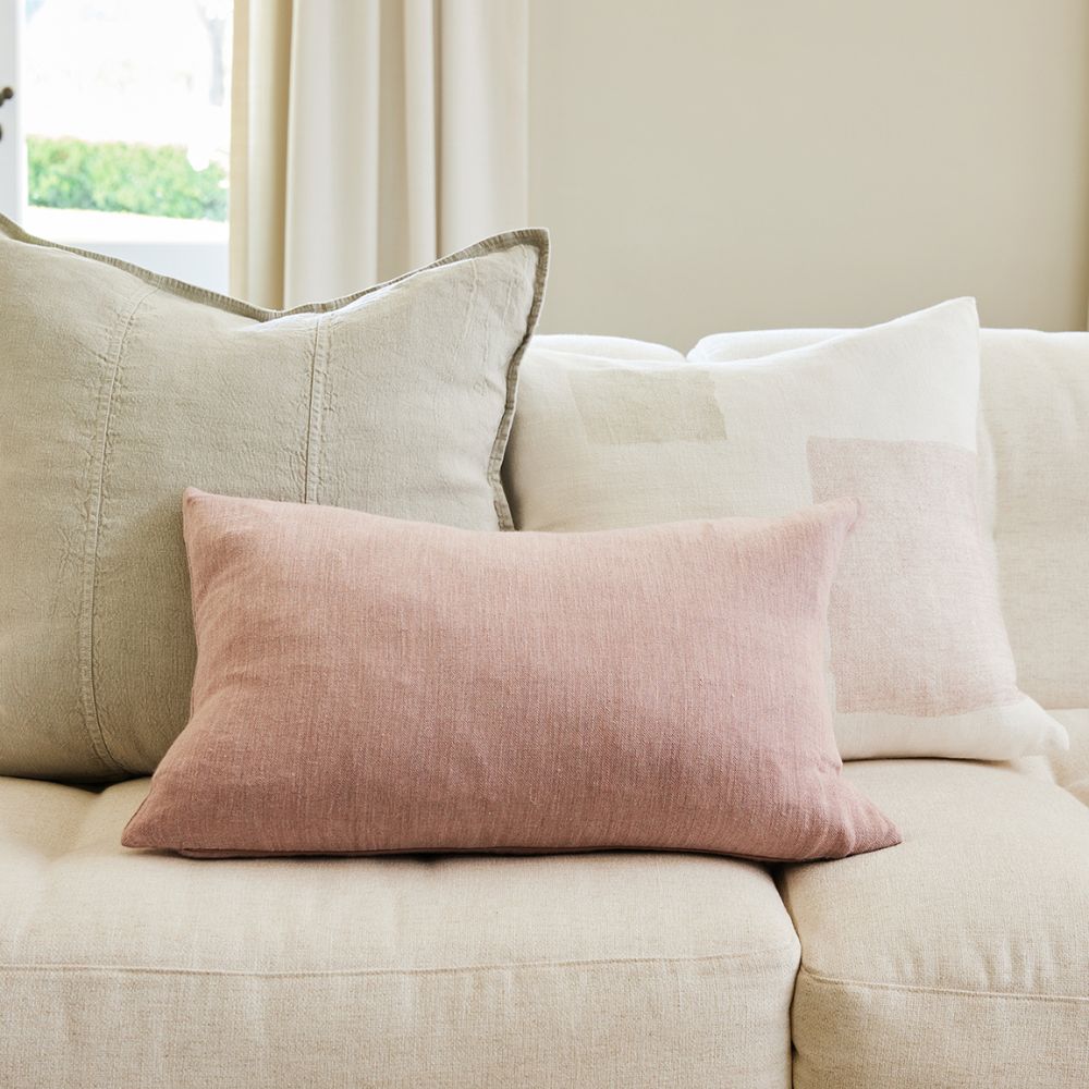 Pause Linen Cushion - White/Putty/Lilac