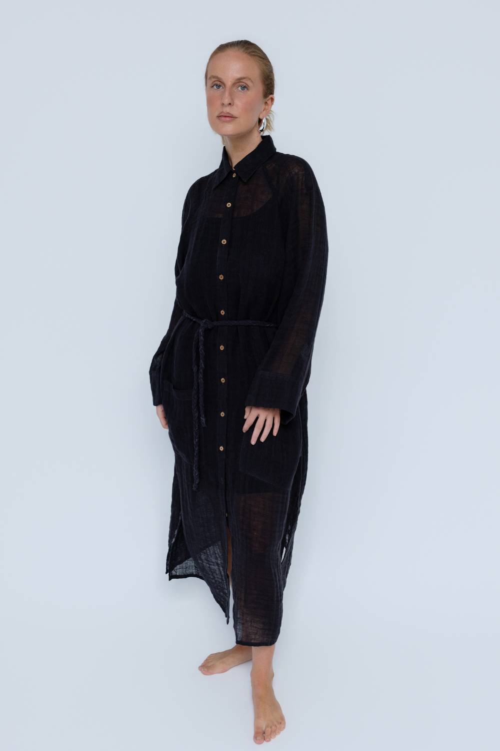 Desert Linen Duster - Black