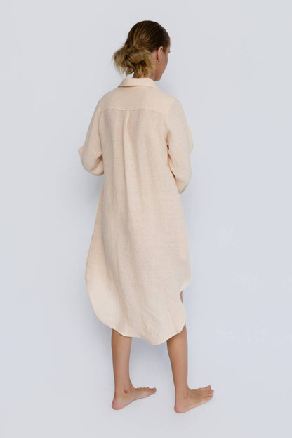 Fundamental Linen Shirt Dress - Blush