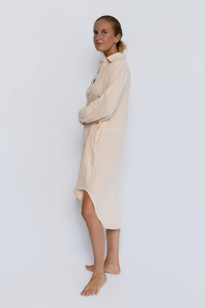 Fundamental Linen Shirt Dress - Blush