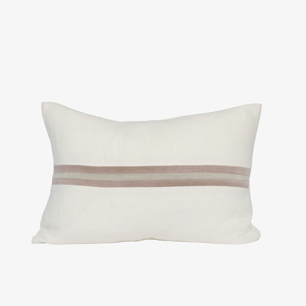 Ribbon Cushion - White/Lilac/Putty