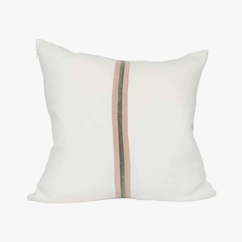 Ribbon Cushion - White/Musk/Pistachio