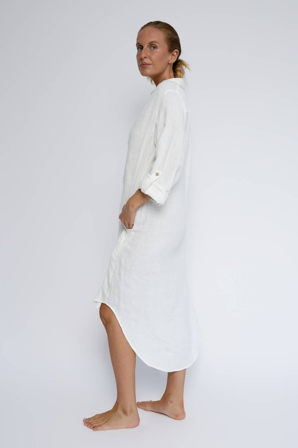 Fundamental Linen Shirt Dress - Off White