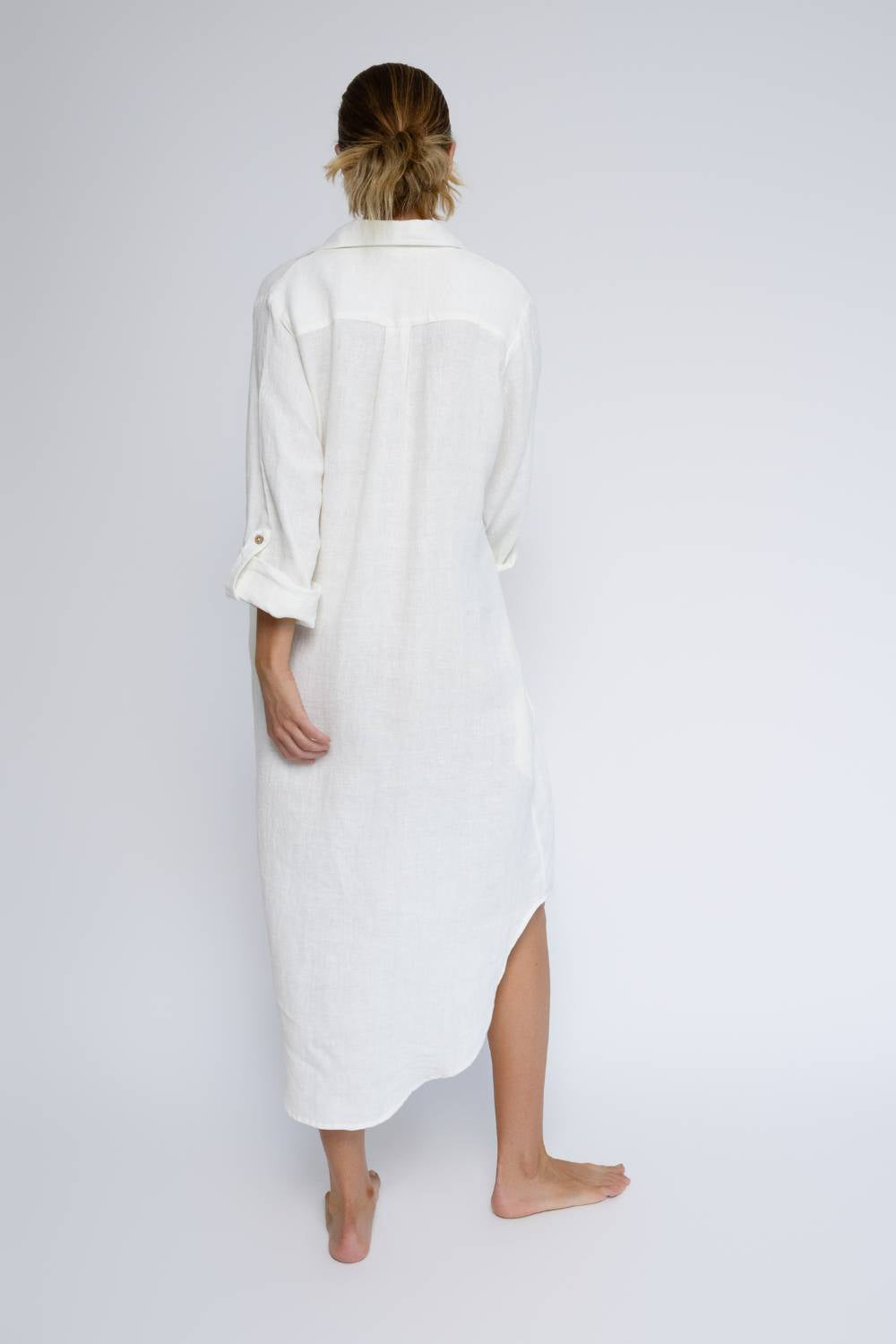 Fundamental Linen Shirt Dress - Off White