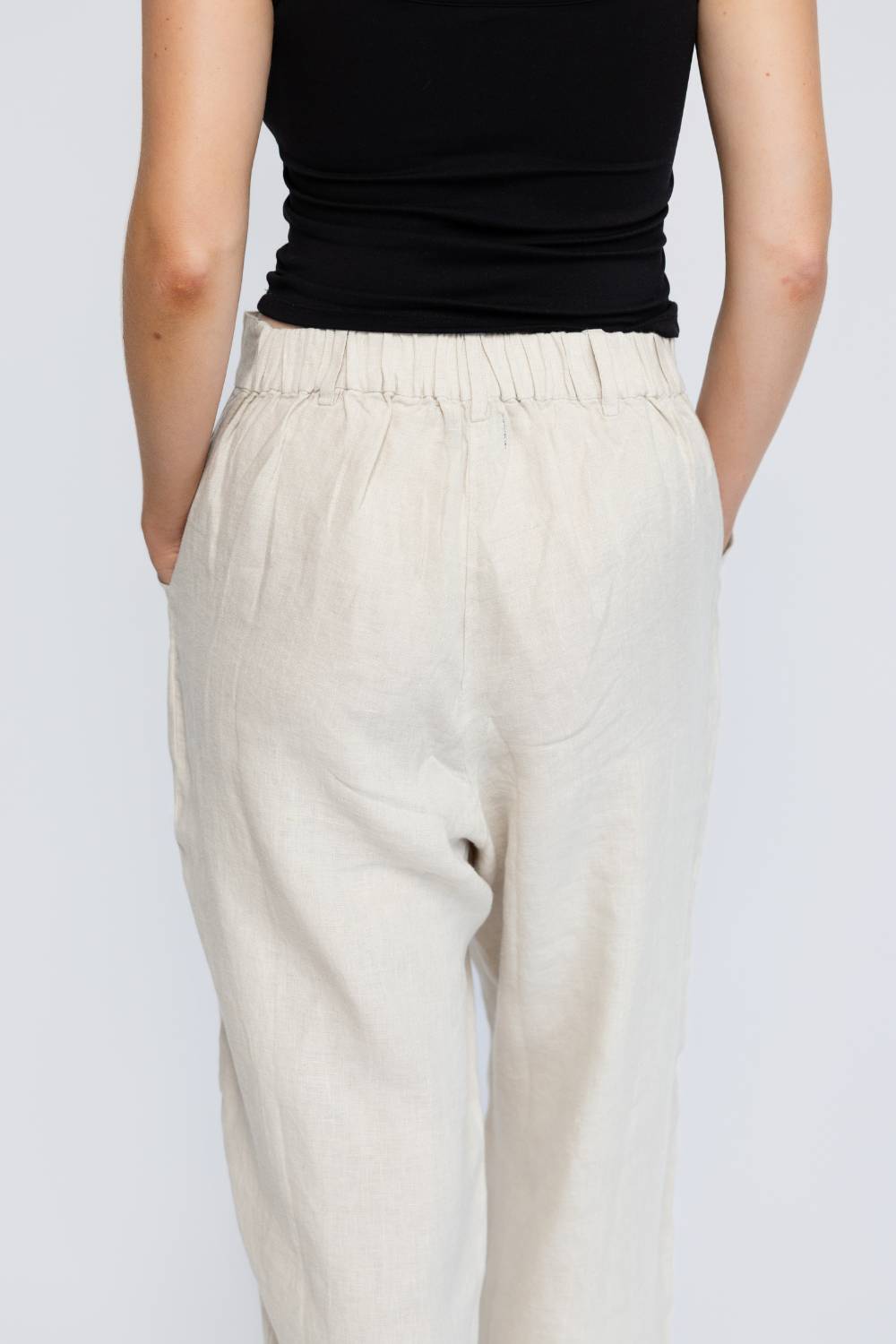 Tailored Linen Pants - Natural