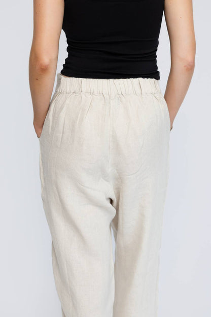 Tailored Linen Pants - Natural