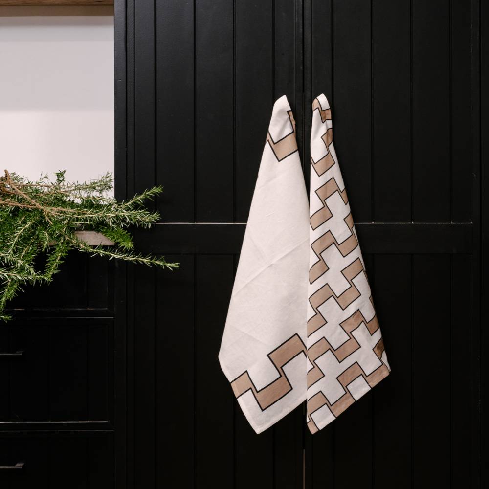 Astor Tea Towel Set of 2 - Ivory/Natural