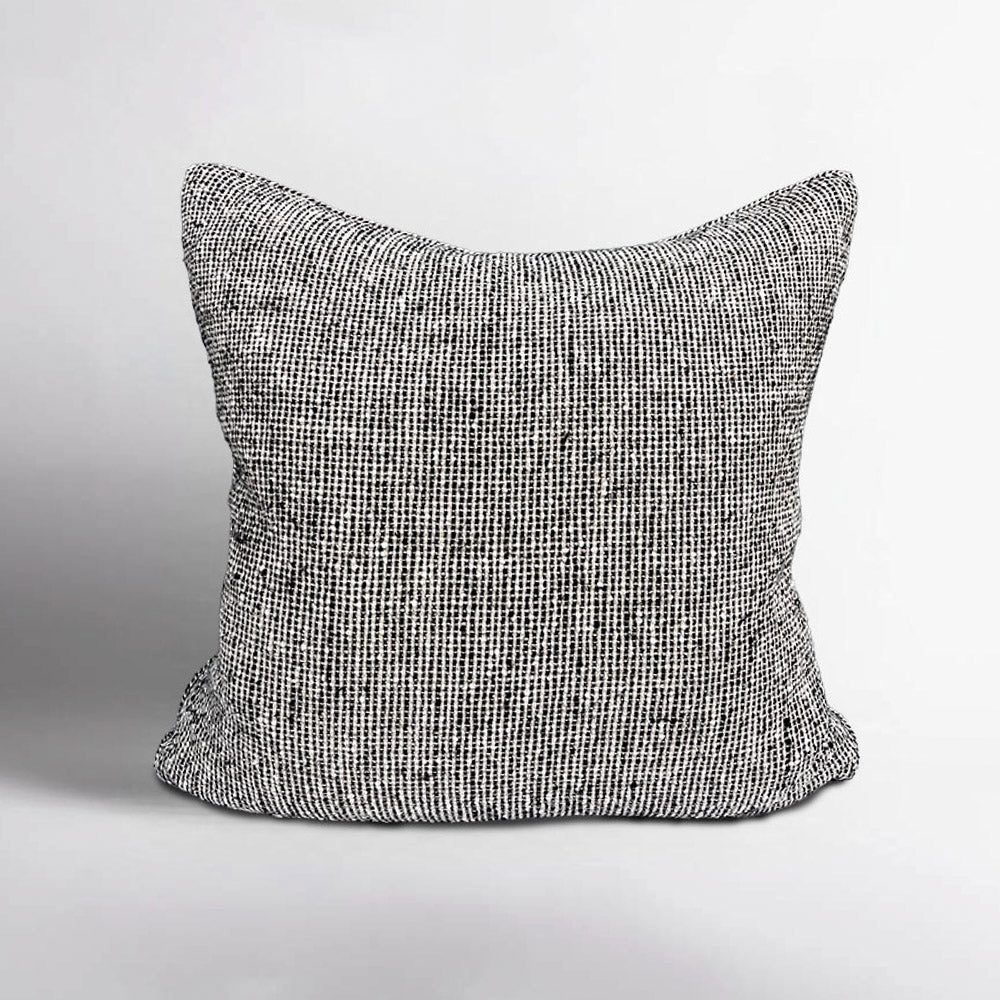 Verdure Linen Cushion - Natural/Black