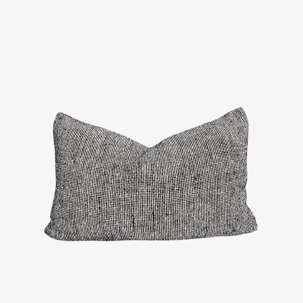 Verdure Linen Cushion - Natural/Black