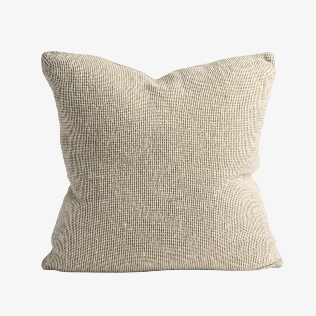 Verdure Linen Cushion - Natural/Green