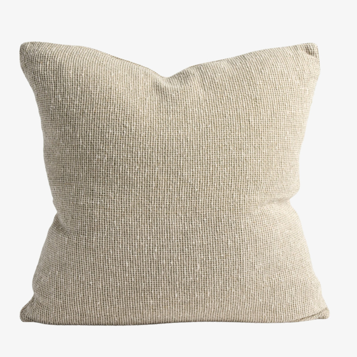 Verdure Linen Cushion - Natural/Green