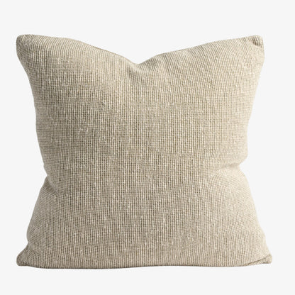 Verdure Linen Cushion - Natural/Green