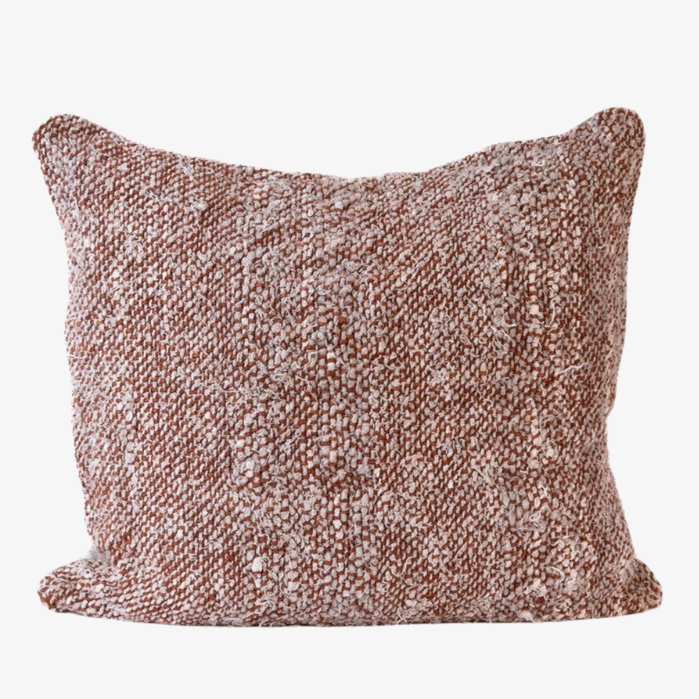 Linen Pillow in Rust / Ivory / Natural 