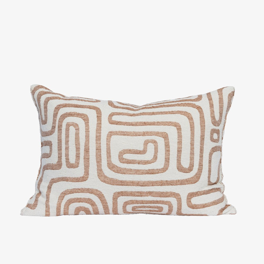 Wander Cushion - White/Nutmeg