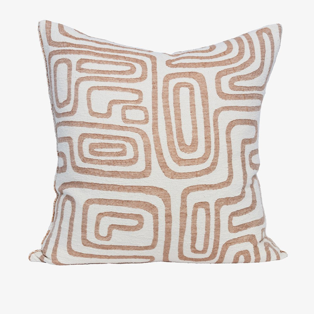 Wander Cushion - White/Nutmeg