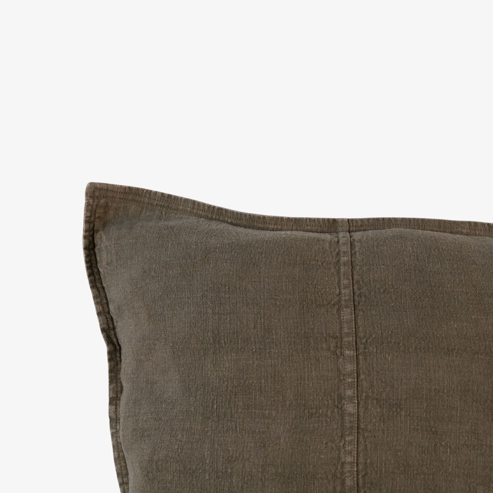 Luca Linen Cushion - Moss Green