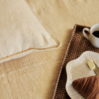 Luca Linen Bed Cover - Soft Butter