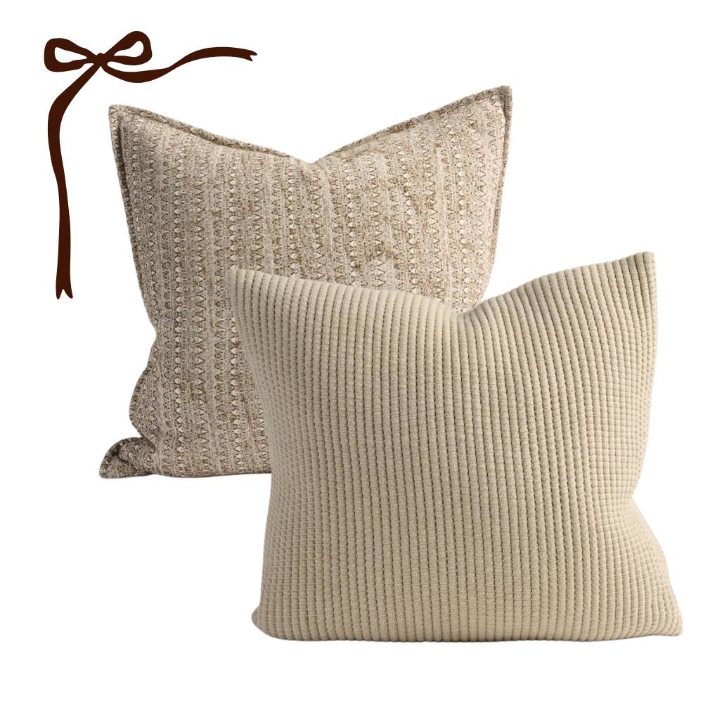 Favo Cushion & Lowan Cushion - Natural