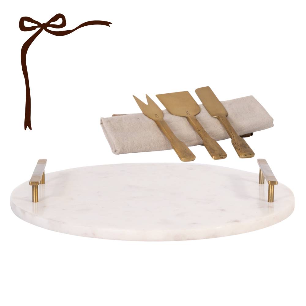 Brasserie Marble Cheese Board & Brasserie Cheese Knife Set