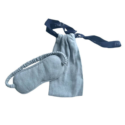Luca Linen Eye Mask with Linen Bag - Sky