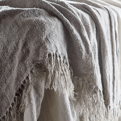 Bedouin Over Sized Linen Throw - Natural